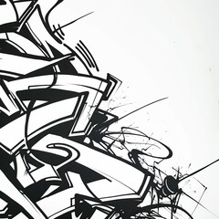 black scribble on white background.