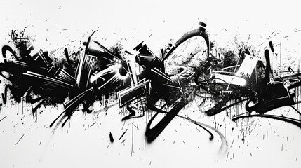 black scribble on white background.