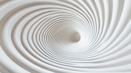Abstract spiral design with smooth, flowing white lines and a tunnel effect.
