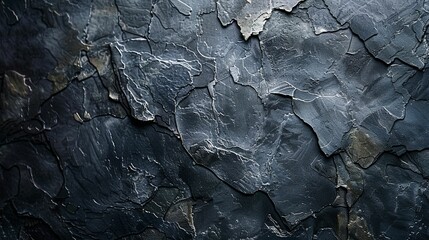 Dark Grey Stone Texture with Irregular Shapes and Cracks