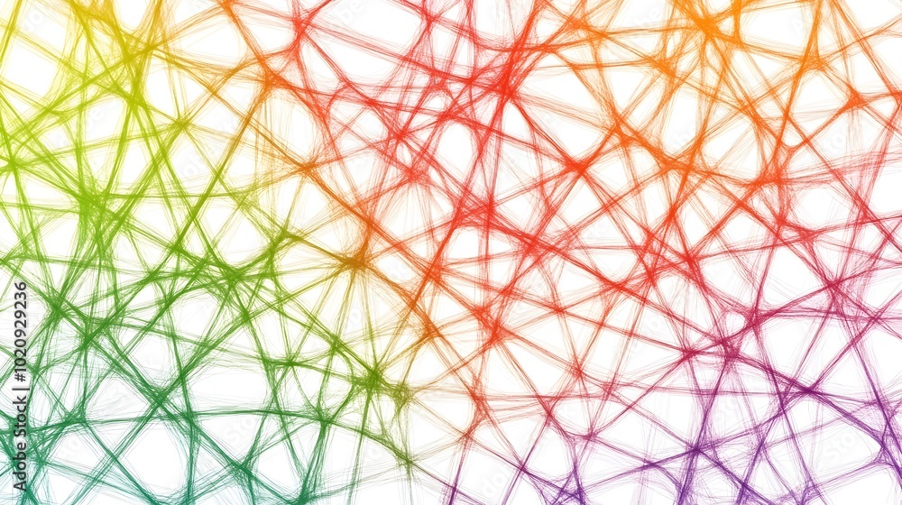 Poster colorful intertwined abstract geometric pattern background with intersecting webbed lines and shapes