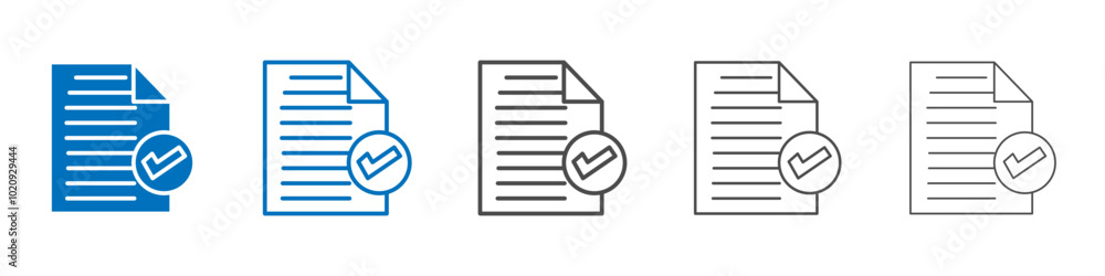 Poster accept document icon isolated flat vector in outline