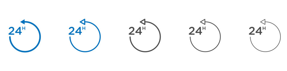 24 Hrs icon Isolated flat vector in outline