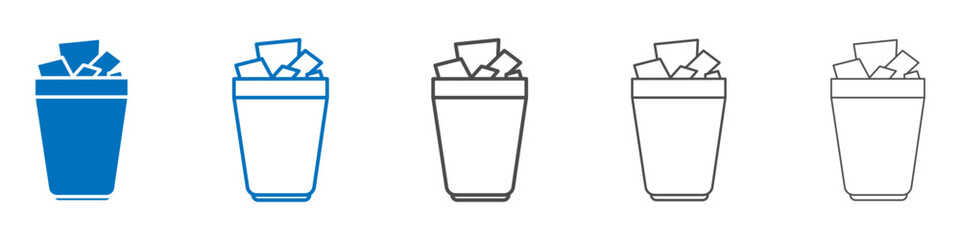 Bin icon Isolated flat vector in outline