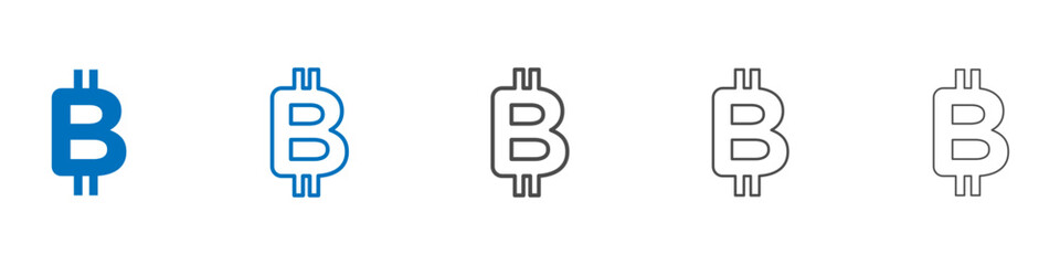 Bitcoin icon Isolated flat vector in outline