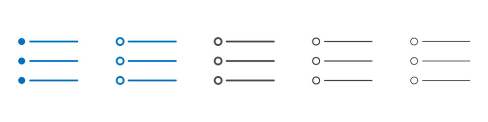 Bulleted list icon Isolated flat vector in outline