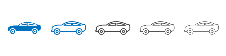 Car icon Isolated flat vector in outline