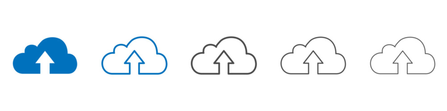 Cloud upload icon Isolated flat vector in outline