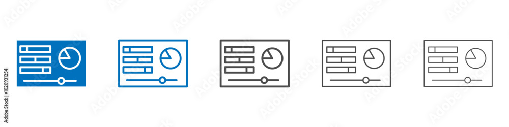 Poster control panel icon isolated flat vector in outline