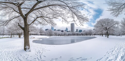 During a Colorado snow storm, Denver City Park looks spectacular