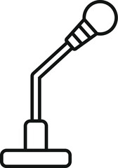 Simple vector of a microphone standing on a stand, good for projects related to audio, podcasting, broadcasting and more