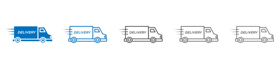 Delivery Van icon Isolated flat vector in outline