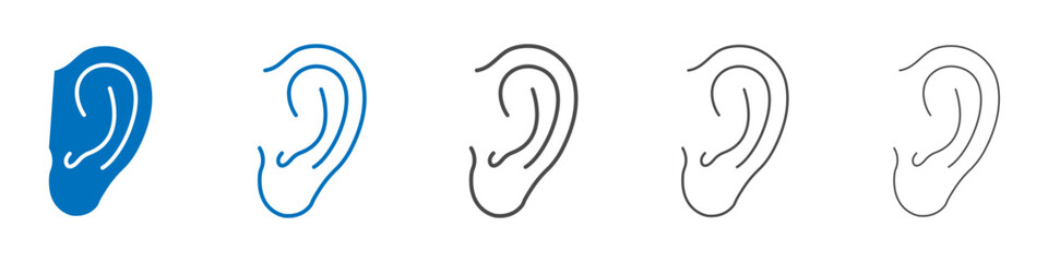 Ear icon Isolated flat vector in outline