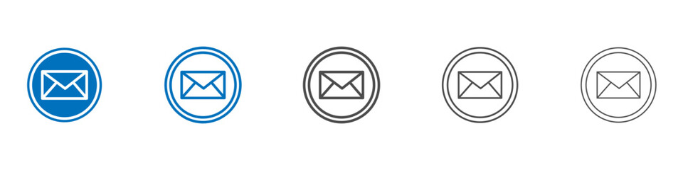 Email button icon Isolated flat vector in outline