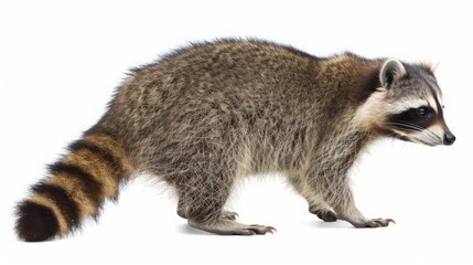 Naklejka premium raccoon on white background.