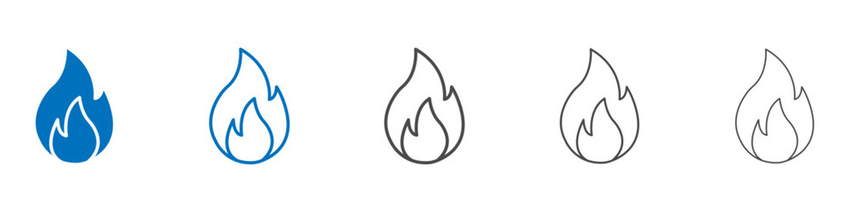 Fire icon Isolated flat vector in outline