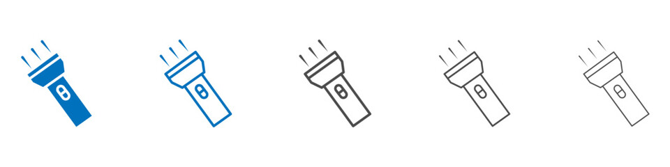 Flashlight icon Isolated flat vector in outline