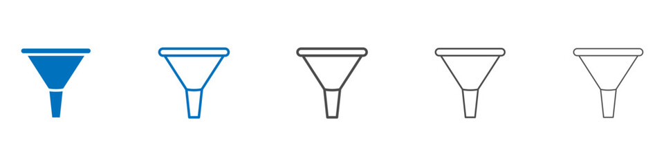 Funnel icon Isolated flat vector in outline