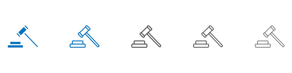 Gavel icon Isolated flat vector in outline