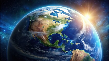 Obraz premium Planet Earth A stunning image of the Earth from space, showcasing its beauty and natural wonders, Earth, planet