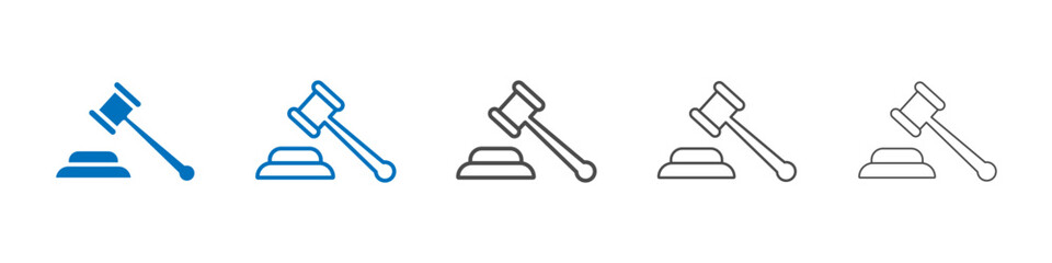 Gavel icon Isolated flat vector in outline