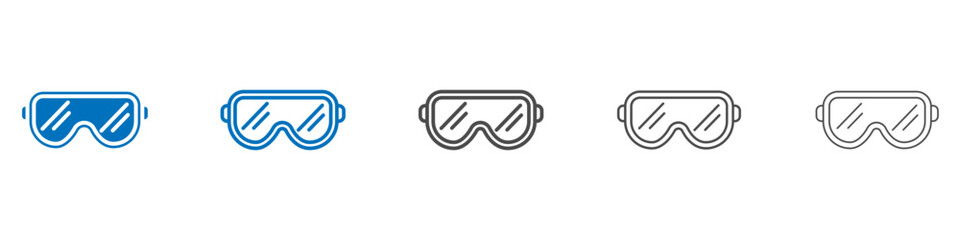 Goggles icon Isolated flat vector in outline