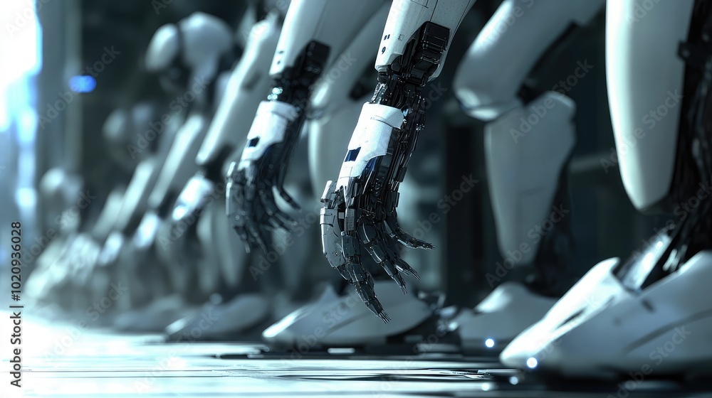 Aufkleber futuristic robots in a high-tech environment
