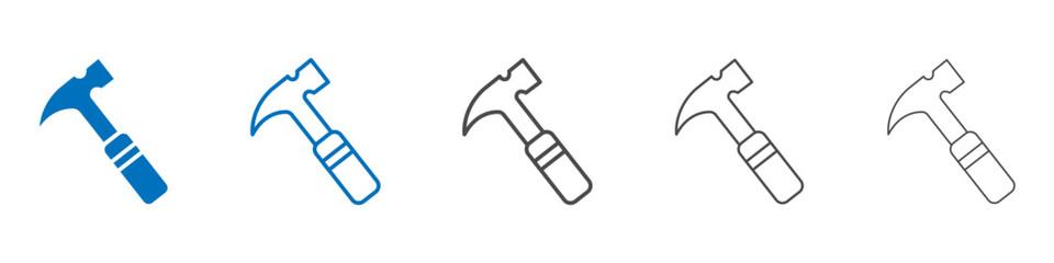 Hammer icon Isolated flat vector in outline