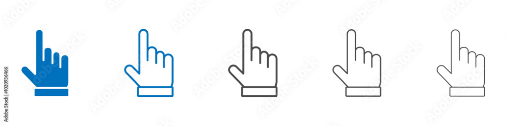 Poster hand pointer icon isolated flat vector in outline