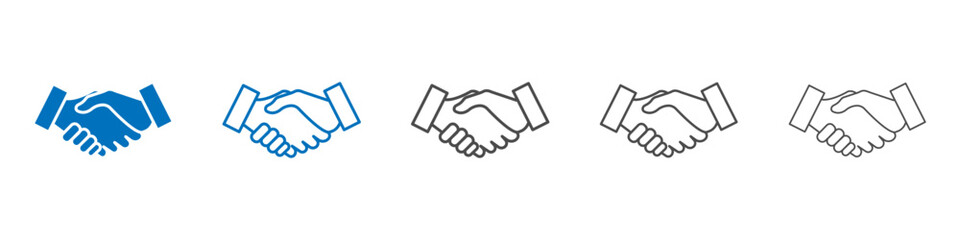 Handshake icon Isolated flat vector in outline