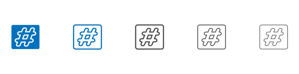 Obraz premium Hashtag icon Isolated flat vector in outline