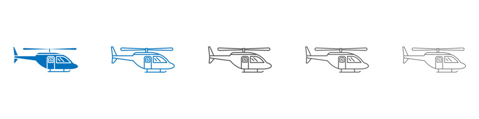 Helicopter icon Isolated flat vector in outline