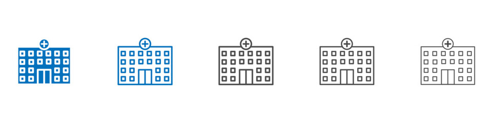 Hospital icon Isolated flat vector in outline
