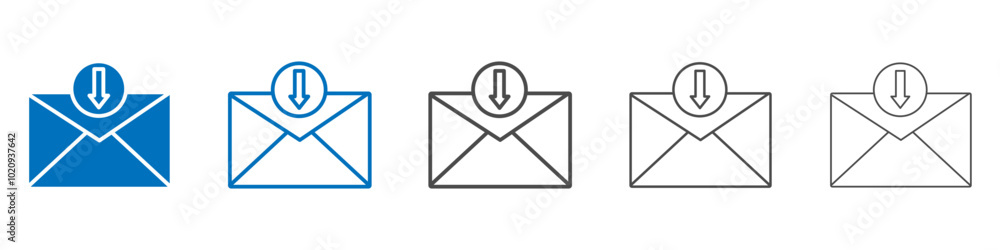 Poster inbox icon isolated flat vector in outline
