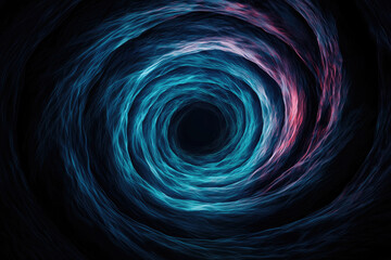 Abstract swirling vortex of vibrant blue and purple colors on a dark background.
