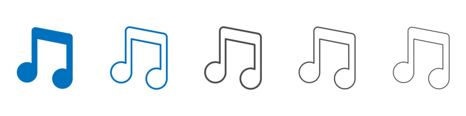 Music note icon Isolated flat vector in outline