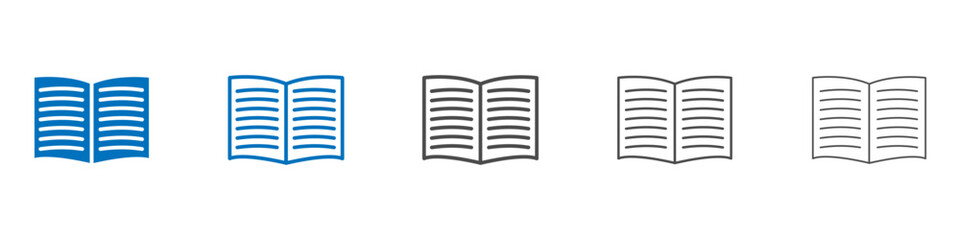 Open book icon Isolated flat vector in outline