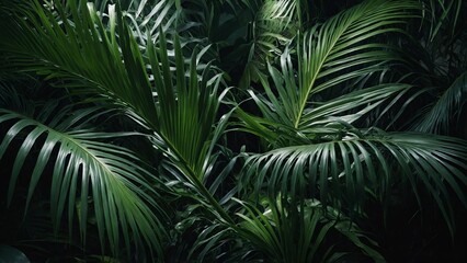 Tropical green palm leaf cut out
