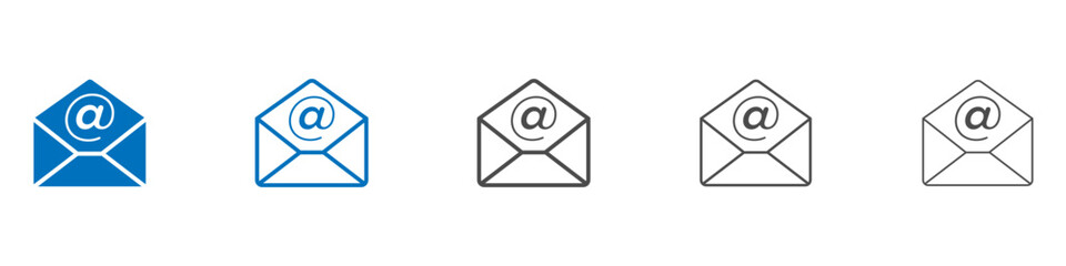 Open email icon Isolated flat vector in outline