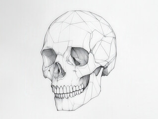 Obraz premium Minimalist Line Art Drawing of a Skull
