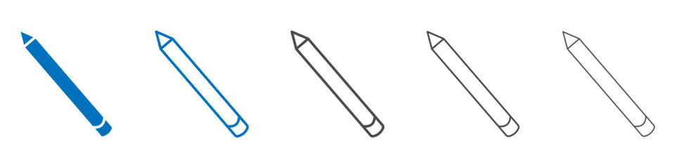 Pencil icon Isolated flat vector in outline