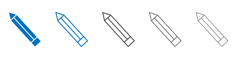 Pencil icon Isolated flat vector in outline