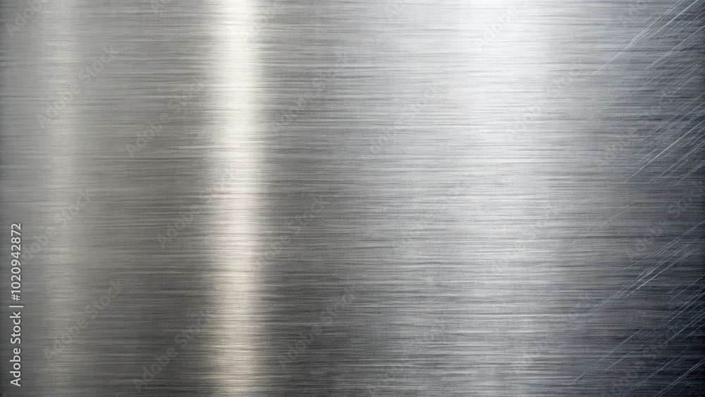 Poster reflective metal surface with subtle scratches and horizontal brushed lines