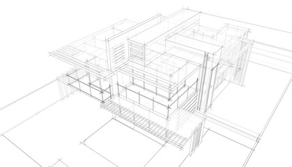 Fototapeta premium house building architecture 3d illustration