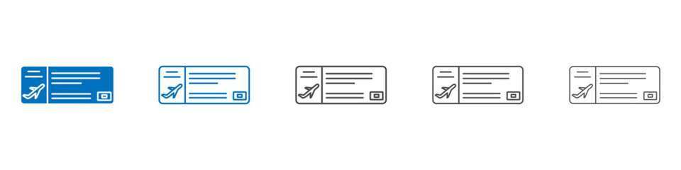 Plane Ticket icon Isolated flat vector in outline