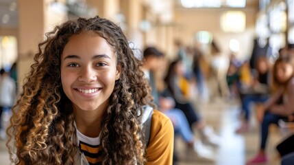 beautiful female african american university student portrait