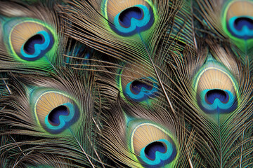 Obraz premium Peacock feathers showcasing vibrant colors in natural sunlight