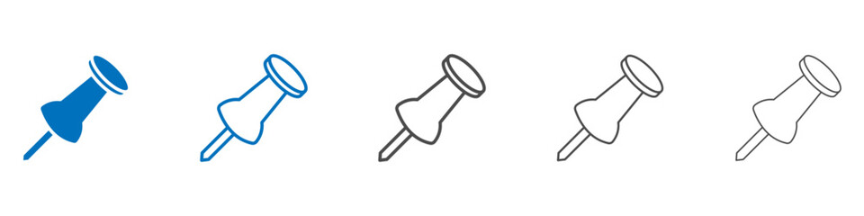 Push Pin icon Isolated flat vector in outline