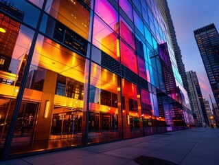 Obraz premium Urban Architecture Tour, vibrant colors, dynamic scenes, city backdrop, photography