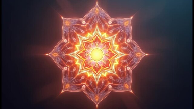 Mandala surrounded by soft ethereal light, spiritual balance and the unity of mind, body, and soul
